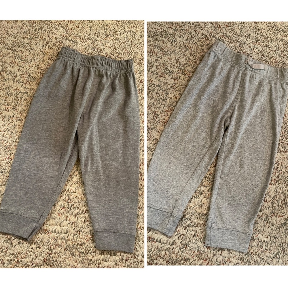 2 pair of Gray 18 mo Infant Joggers-Carter’s & Garanimals-Both in EUC